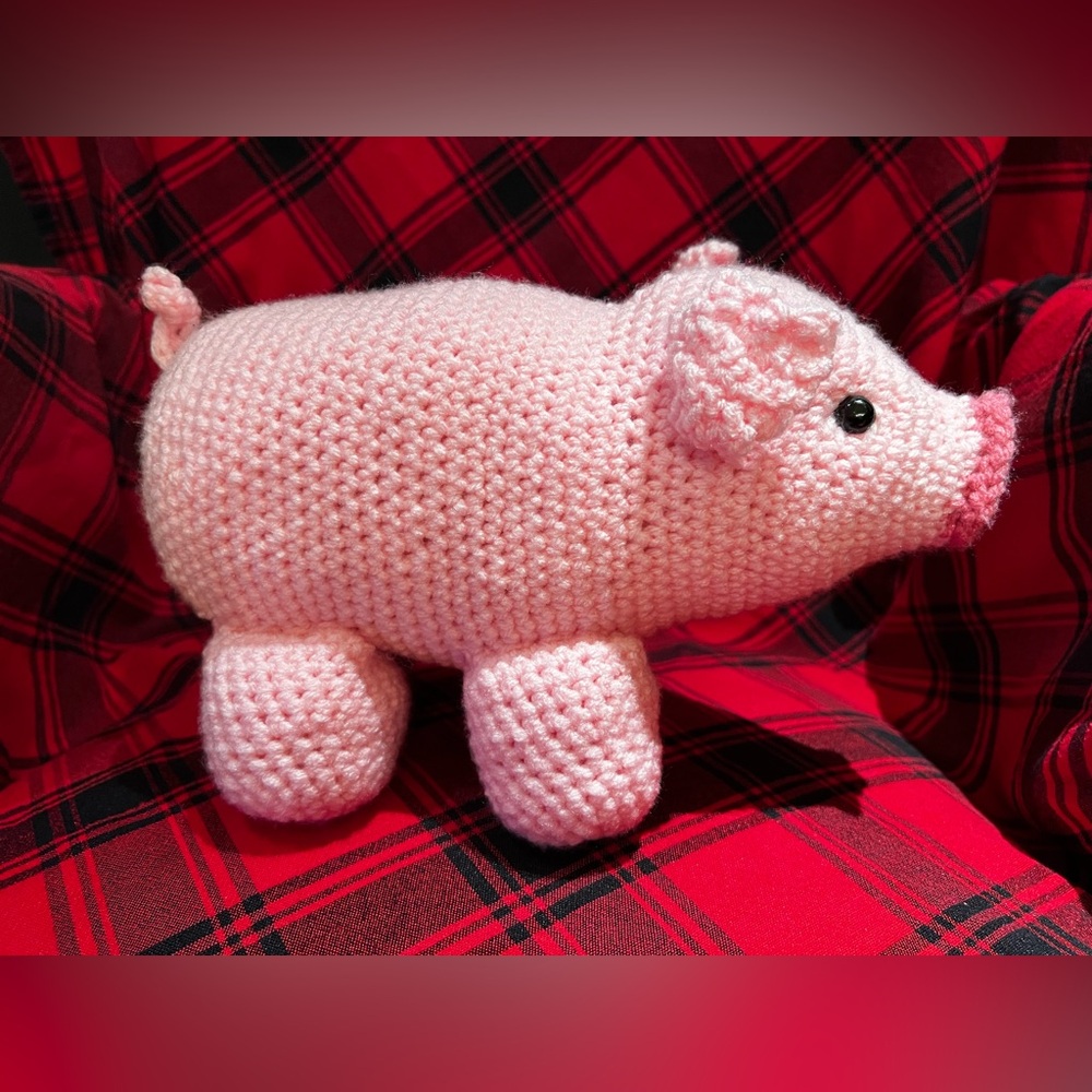 Hand Crocheted Charlotte the Piggy Stuffed Animal!